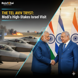 PM Modi and Benjamin Netanyahu shaking hands in Tel Aviv February 2026
